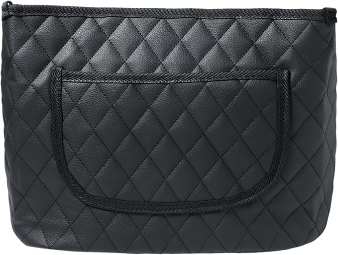 Leather Car Net Pocket Handbag Holder, Car Backseat Organizer Seat Driver Netting Pouch Storage Bag Accessories Between Seats Large Capacity Hanging for Phones Documents Small Essentials