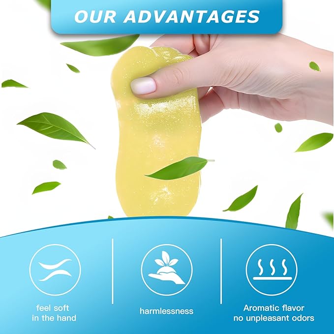 Car Cleaning Gel,Reusable Car Cleaning Putty for Interior Detailing, Car Cleaning Supplies, Auto Detailing Tools, Car Slime for Dust Removal, Car Accessories Interior, Car Cleaning Kit(Yellow, 3.0 OZ)