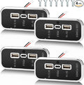 4PCS Gibbab 3 Ports 12V RV USB Outlet 45.5W, PD3.0 Type-C Quick Charge & Dual USB A Port 3.1A Panel Wall Mount, Automotive Car Socket Charger Adapter for RV Marine Boat Bus ATV Motorcycle Truck