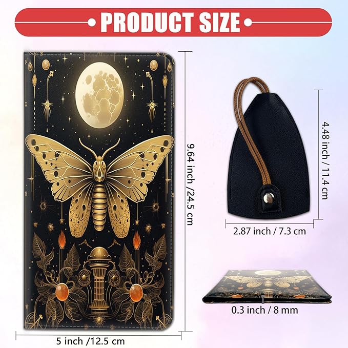 Car Document Holder with Magnetic Shut, Car Registration & Insurance Card Holder, Waterproof PU Leather Glove Box Organizer Vehicle Accessories Driver License for Women/Men, Moth Flowers + Stars