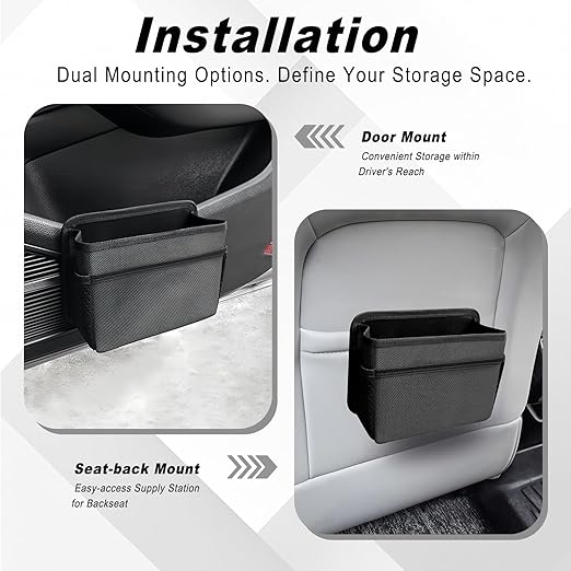 AMZAUTO Car Trash Can, Foldable Hanging Vehicle Garbage Organizer Holder, Waterproof Automotive Trash Bag Holder Dustbin Storage Container for Console Door Seat Back SUV (Black)