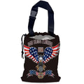 NHNXHWIA Bald Eagle Car Trash Bag,American Flag Hanging Drawstring Car Garbage Bag, Waterproof Canvas Car Back Seat Organizer with Adjustable Buckle, for Vehicles, SUVs, Camping, Road Trips