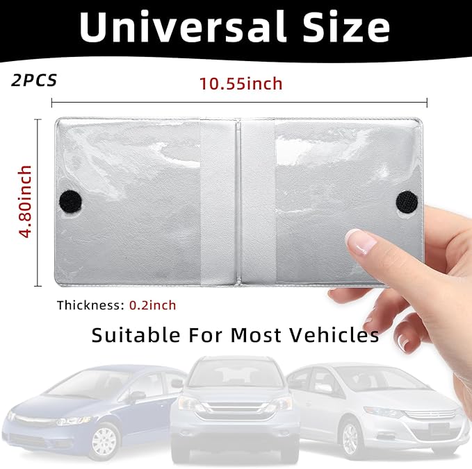 Ziciner Car Registration Insurance Holder, 2Pack Essential Auto Card Document Glove Box Organizer with Touch Fastener, Vehicle Interior Accessories Perfect for Most Car, Truck, SUV (Gray/Big Car)