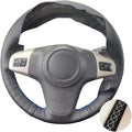 PU Leather Car Steering Wheel Cover for 2009-2017 Corsa (D) & Corsa (D) (3-Spoke) - Enhanced Grip & Comfort(White Thread)
