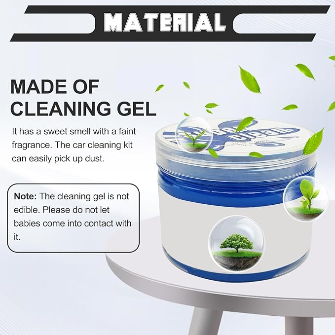 Car Cleaning Gel Clean Putty, Universal Auto Interior Cleaner Slime, Auto Detailing Tools Accessories for Cleaning Vehicle Interiors/Electronic Products/Homes/Offices, Gifts for Men Women (Blue)