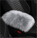 Furry Car Center Console Cover Pad, 11.8"×7.9" Auto Fluffy Plush Center Armrest Protective Cover, Comfortable Fuzzy Armrest Seat Box Protector Cushion for Cars Trucks SUVs (Light Gray)