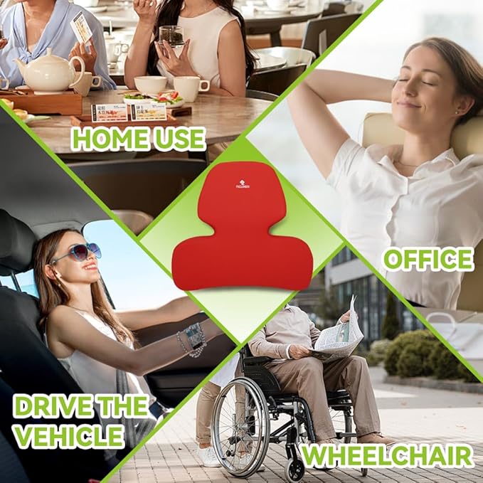 FAIZJUNBEN Lumbar Support Pillow, Memory Foam Cushion, Improve Posture and Relieve Low Back Pain, Lumbar Support for car Seats, Gaming Chairs, Office Chairs, wheelchairs