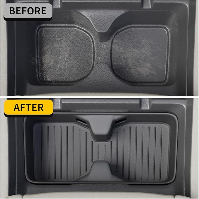 Maxzina Cup Holder Compatible with 2024-2025 Hyundai Santa Fe Silicone Insert Center Console Cup Holder Silicone Black Bottle Holder Interior Decoration for 2024 Santa Fe Accessories