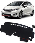 Upgraded Dash Mat Compatible with 2020-2015 Honda Fit (Extended Edition) Polyester Dash Board UV Protection Non-Slip Windshield Reflective DashCover Interior Accessory Black