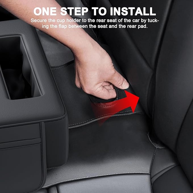 2026 Upgraded Car Cup Holder, 8 in 1 Back Seat Cup Holder for Car, PU Leather Backseat Organizer Car Cupholder Expander Tray for Trucks SUVs RVs Center Console Couch, Holds Drinks Food Phone