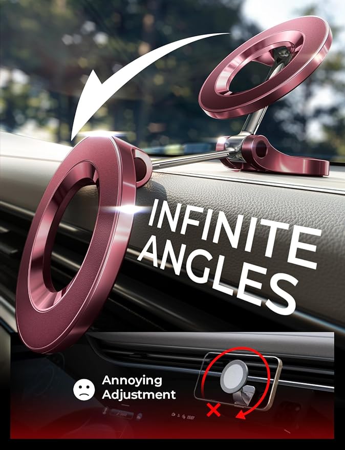 LISEN for iPhone 17 MagSafe Car Mount, Ultra Magnetic Phone Holder for Car Dashboard, Car Accessories for iPhone 16 Pro Max,Gifts for Men Women Him Her, Fit for iPhone17 Pro/air/Max 16 15 14 13 Red