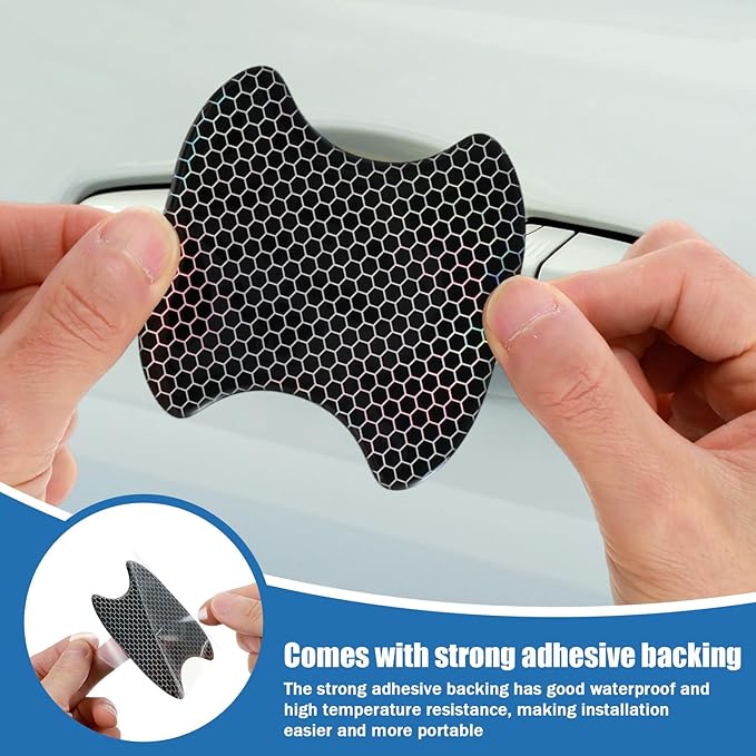 6 Pcs Black Carbon Fiber Car Door Handle Protector, 3D Door Handle Scratch Protector for Vehicles, Universal Cars Accessories for Most Models, Cars Doors Handles Cup Protectors Stickers