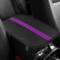 Car Center Console Cushion Pad, Arm Rest Cover for Car, Leather Waterproof Auto Armrest Seat Box Protector, Auto Armrest Storage Box Accessories Fits for Most Vehicles, SUVs, Trucks (Purple)