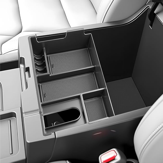 SKTU for 2007-2021 Toyota Tundra Center Console Organizer for 2007-2021 Toyota Tundra/Sequoia Console Tray 2007-2021 Tundra Sequoia Accessories ABS Durable Armrest Storage Box