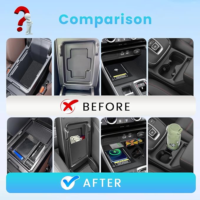 Neepiar 4PCS Center Console Organizer Compatible with 2023 2024 2025 2026 Honda CRV Secondary Box Insert Divider Armrest Storage Tray Hidden Storage Tray Cup Holder Interior Accessories