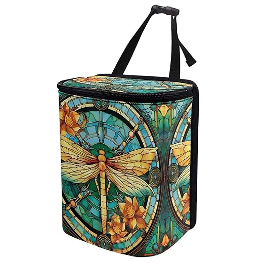 DISNIMO Dragonfly Car Trash Can Easy-to-Install Car Accessory Interior, Leak-Proof Car Garbage Can Bin Organizer Storage Bag for The Back Seat of Any Cars, Sedans, SUVs & Trucks