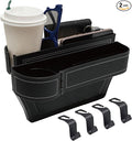 LELOYMO Car Seat Gap Filler Organizer,2 Pack Gap Filler for Car,Seat Gap Storage Box with Cup Holder Expander,Car Organizer Front Seat for Holding Phone, Glasses, Keys, Cards(Black)