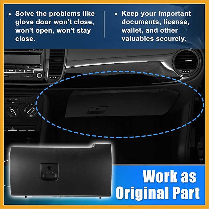 Dash Glove Box Door Lid Cover for Volkswagen Beetle 2006-2010 Glove Compartment Lid No.1C1880247R Black Replacement
