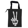 KXWQTRDD Car Garbage Bag Skeleton Hand Peace Sign Drawstring Car Trash Bag Hanging for Back Seat with Adjustable Buckle Canvas Vehicle Trash Can Easy-to-Install