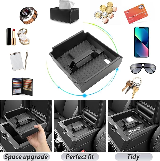 SKTU 2Pcs 2025 2026 4Runner Center Console Organizer for 2025 2026 Toyota 4Runner Cup Holder & Console Organizer Toyota 4Runner 2025 2026 Accessories Durable Console Tray Cup Holder