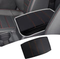 Center Console Pad Armrest Box Cover for Honda 2025 2024 2023 CRV LX EX EXL Sport Hybrid Sport Touring,Black Leather Protector Accessories for CR-V 2023 2024 2025(Orange Stitches)