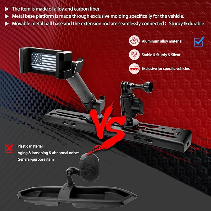 WXRYLYN 2023 Tacoma Dash Phone Holder for 2016-2023 Toyot a Tacoma Metal Dash Platform Phone Mount Phone Holder 2022 Tacoma Cell Phone Holder Dash Phone Mount