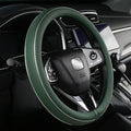 ALEMODR Custom Leather Steering Wheel Cover for Ford F-150, F-250, F-350, Expedition, Green Steering Wheel Protector