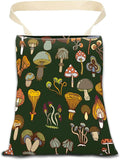 Car Garbage Can, Hanging Car Trash Can Bag for Cute Car Back Seat Organizer, Green Boho Mushrooms
