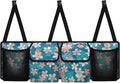 CLOHOMIN Hibiscus Trunk Organizer for Car Palm Leaves Car Backseat Hanging Organizer for SUV Van Cargo Storage Collapsible with 4 Pockets Adjustable Straps