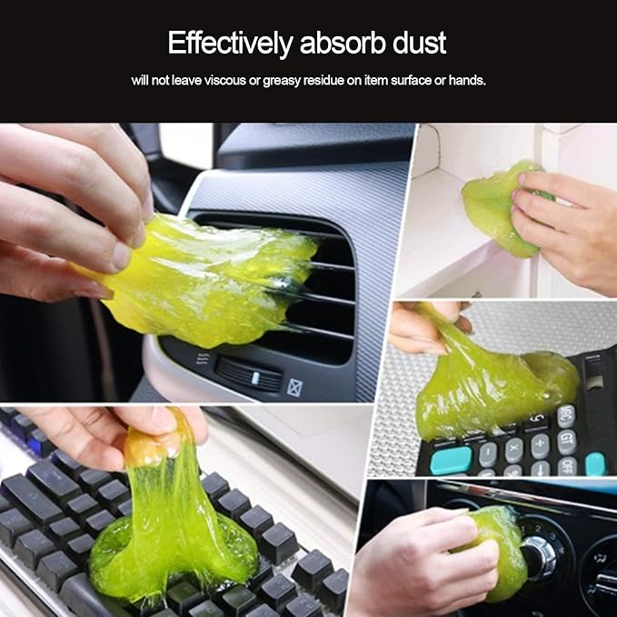 Qiilu Car Cleaning Gel, 70ML Cleaning Gel Multifunctional Detail Mud Dust Dirt Remover Supplies for Auto Car Office Home
