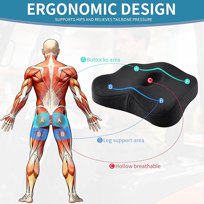 Forklift Seat Cushion, Memory Foam Seat Cushion, Pressure Relief Pad for Long Hours Operate Forklift, Extra-Dense Memory Foam for Soft Support, Ergonomic Accessories for Pain Relief