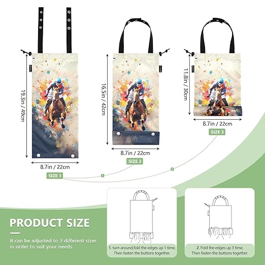 ALAZA Hanging Car Trash Bags Garbage Bag Trash Can for Back Seat Small Riding Equestrian 1 Washable Storage Bag Retractable 2 Pack