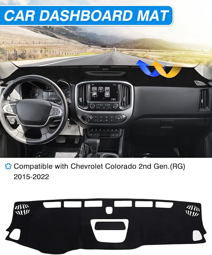 CARTIST Dash Cover Custom Fit for Chevrolet/Chevy Colorado 2015-2020 2021 2022 Accessories Dashboard Cover Mat Non-Slip Pad Carpet Anti-Glare