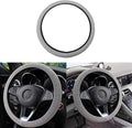 Elastic Stretch Car Steering Wheel Cover, Comfortable Steering Wheel Cover Universal for 14.5-15 Inch, Warm in Winter & Cool in Summer, Anti-Slip Breathable Ice Silk (Gray)