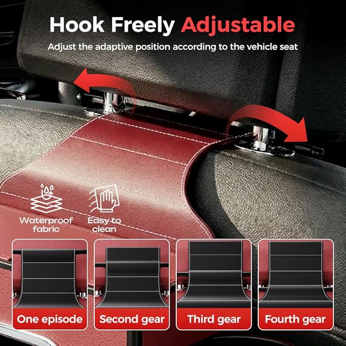 3-in-1 Car Backseat Organizer with Cup Holder, Tissue Box, Trash Bin & Hooks,Multifunctional Back Seat Car Organizer for Hold Phones,Snacks,Drinks,and Handbags (A-Orange)