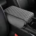 Center Console Armrest Cover, Universal Leather Waterproof Armrest Seat Box Cover Protector, Car Armrest Cover Cushion with 2 Storage Bags(Black) (Gray)
