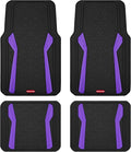 Rubbermaid Car Floor Mats Full Set,Premium Heavy Duty All-Weather Car Mats– Rugged Rubber with Brushed Aluminum Inserts, Universal Trim-to-Fit, Anti-Slip Backing for Cars, SUVs, Trucks & Vans - Purple