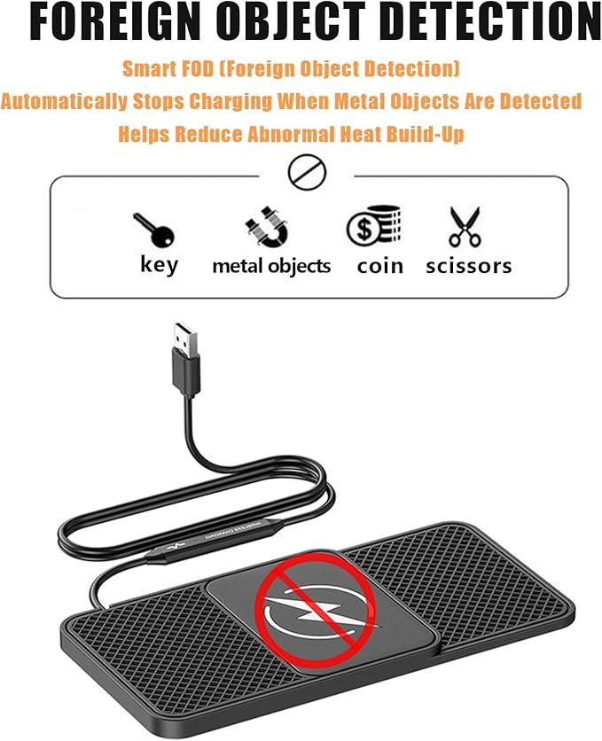 Wireless Car Phone Charger for Lexus RC 300/350/300 F SPORT/350 F Sport, Type C/USB 20W Fast Charging Pad, Non-Slip Charging Station for Travel Home Office Desk, Lightweight, USB