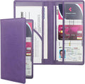 Car Registration and Insurance Holder, Premium Leather Insurance and Registration Holder,vehicle Glove Box Car Organizer, with Magnetic Shut for Cards, Driver License (Purple)