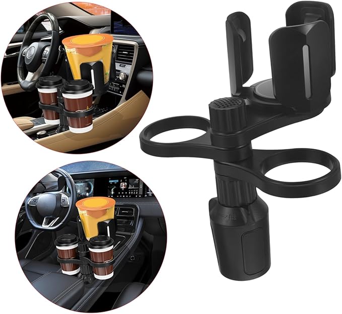 Zerodeko Car Cup Holder Expander Adjustable Base Rotatable Drink Holder for Vehicle Compatible Water Bottles and Coffee Cups Multifunctional Storage Organizer