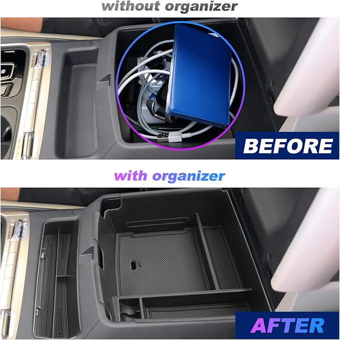 SXCY 2PCS for 2025 2026 Kia Carnival Center Console Organizer for 2025 2026 Kia Carnival Accessories [Front Tray + Armrest Organizer] for 2025 2026 Kia Carnival Console Organizer(Front+Armrest Black)