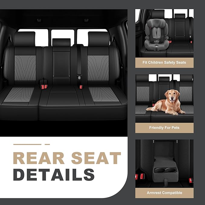 DISUTOGO Full Set Seat Covers Fit for Nissan Altima 2009-2025 2026 Waterproof Faux Leather Automotive Cushion Protector Car seat Covers Compatible Airbag(5 Seats, Grey)