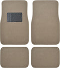 BDK Classic Carpet Floor Mats for Car & Auto - Universal Fit -Front & Rear with Heelpad (Medium Beige) (MT-100-CPTSERIES)