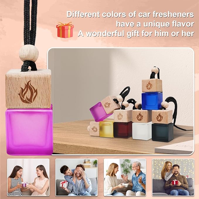 Car Air Freshener Hanging 2 Pack, Vanilla Cream Scent Car Air Fresheners Diffuser, Long Lasting Car Fragrance, Cute Car Accessories for Women
