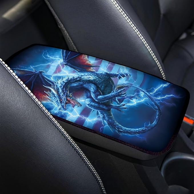 Lightning Dragon Center Console Cover Soft Armrest Console Cover Soft Auto Armrest Console Cover Protect from Pet Claws Universal Fit for Auto Truck Van SUV