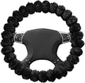 Fluffy Car Steering Wheel Cover, 14.5-15 Inches Anti-Slip Plush Fuzzy Steering Wheel Protector, Soft Warm Steering Wheel Cover Interior Decor for Women Girl, Car Accessories (Black)