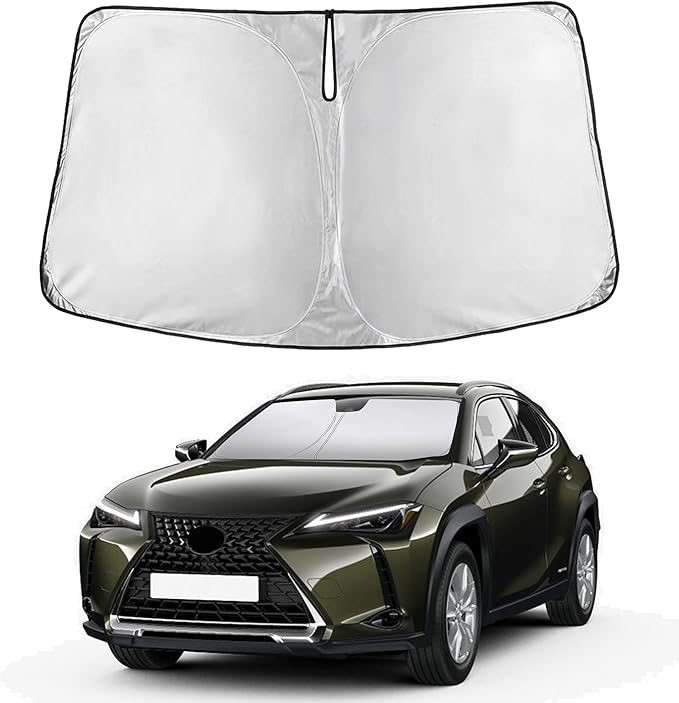EcoNour Windshield Sun Shade Compatible for Lexus UX 2019-2026 Front Window Sunshade Foldable Sun Visor UV & Heat Blocking Protection