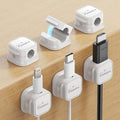6 Pack Magnetic Cord Holder, Cord Organizer cratation Strong Adhesive Desk Cable Management Clips Organize Phone Charging Cable Wire Holder Neatly for Home,Office,Car,Nightstand.