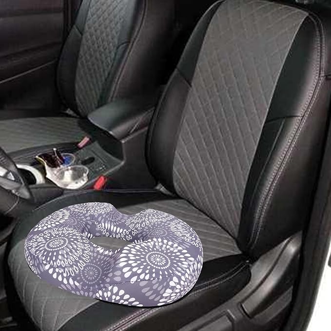 Donut Pillow for Hemorrhoids Seat Cushion for Tailbone Pain Relief - Grey Home Office Chair Cushion for Long Sitting Work - Memory Foam Car Seat Cushions for Driving Butt Pain Pressure
