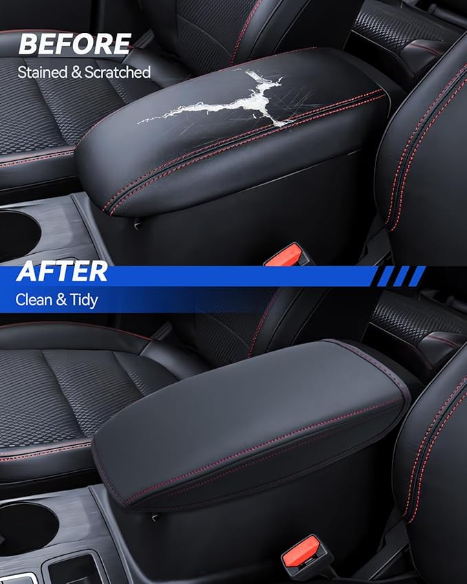 Armrest Cover for 2020-2026 Ford Escape & 2021-2025 Bronco Accessories Center Console Middle Lid Pad Protector for Car Elbow Rest